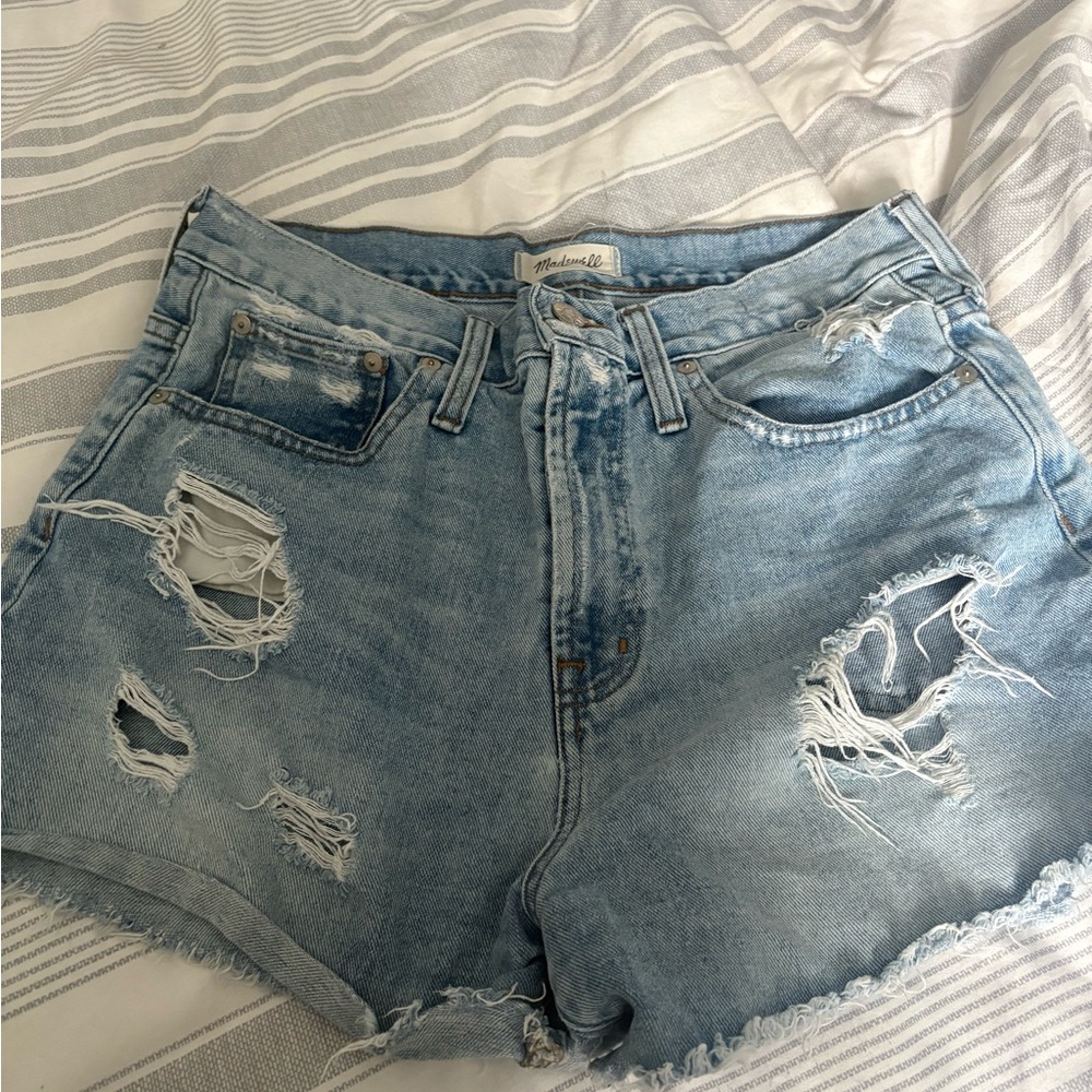 Distressed Madewell Denim Shorts